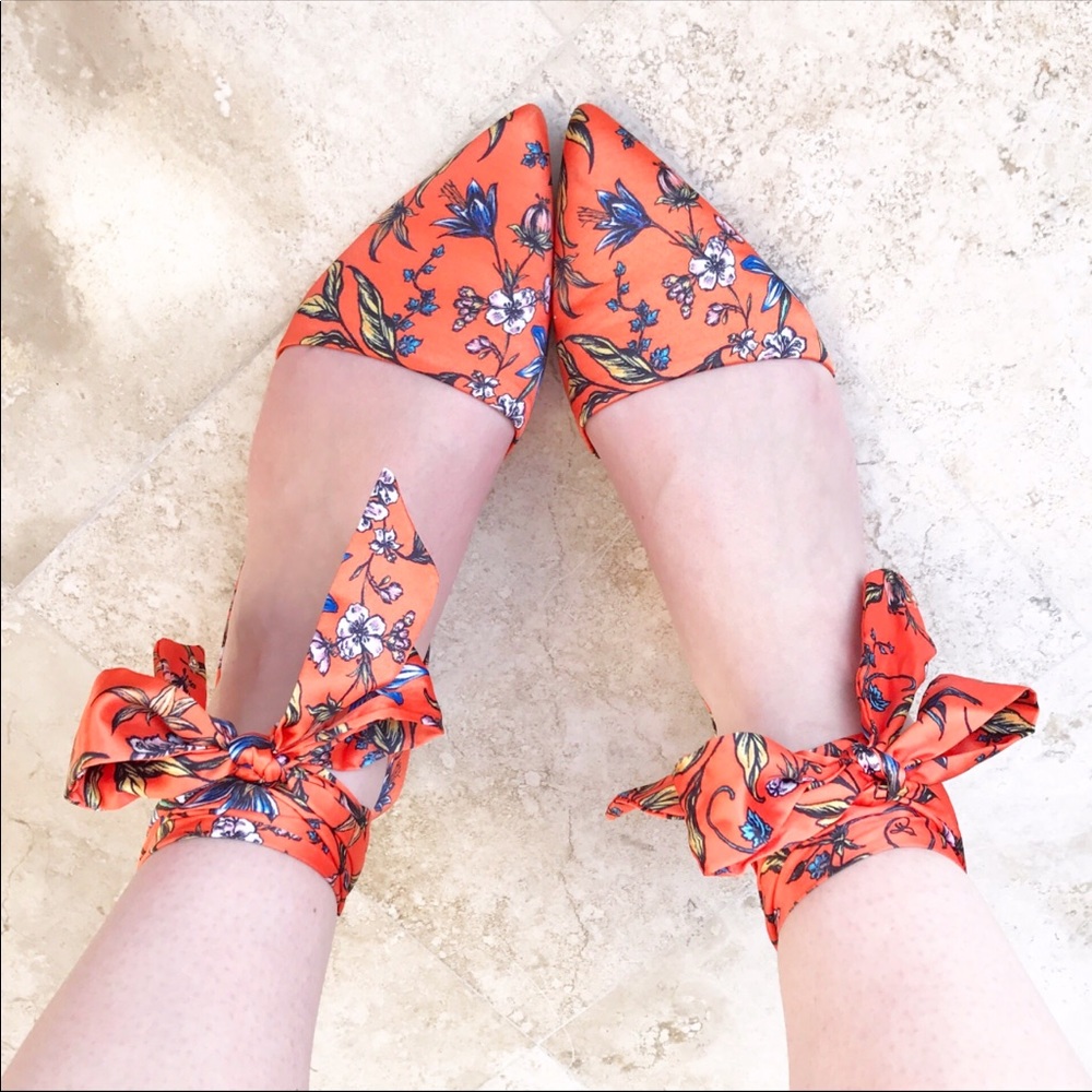 Sam Edelman lace up floral shoes